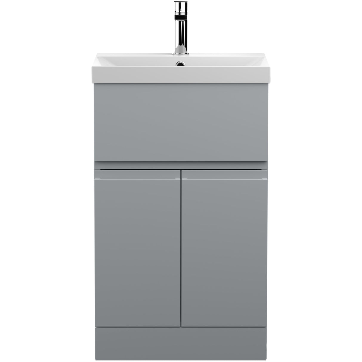 Hudson Reed Urban 500mm Freestanding Vanity Unit & Basin, 2 Doors, 1 Drawer Satin Grey URB201D