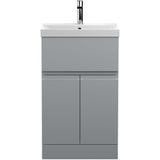 Hudson Reed Urban 500mm Freestanding Vanity Unit & Basin, 2 Doors, 1 Drawer Satin Grey URB201D
