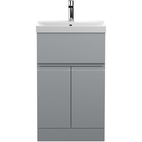 Hudson Reed Urban 500mm Freestanding Vanity Unit & Basin, 2 Doors, 1 Drawer Satin Grey URB201D
