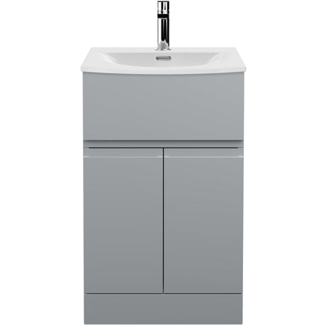 Hudson Reed Urban 500mm Freestanding Vanity Unit & Basin, 2 Doors, 1 Drawer Satin Grey URB201G