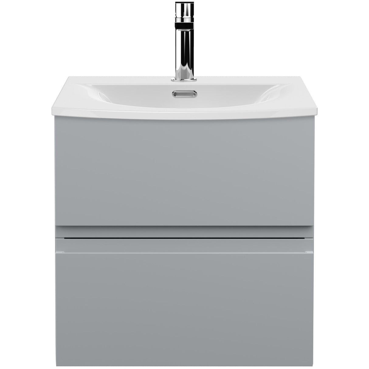 Hudson Reed Urban 500mm Wall Hung Vanity Unit & Basin, 2 Drawers Satin Grey URB202G