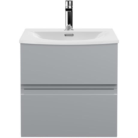 Hudson Reed Urban 500mm Wall Hung Vanity Unit & Basin, 2 Drawers Satin Grey URB202G
