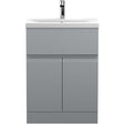 Hudson Reed Urban 600mm Freestanding Vanity Unit & Basin, 2 Doors, 1 Drawer Satin Grey URB203A