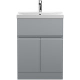 Hudson Reed Urban 600mm Freestanding Vanity Unit & Basin, 2 Doors, 1 Drawer Satin Grey URB203D