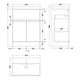 Hudson Reed Urban 600mm Freestanding Vanity Unit & Basin, 2 Doors, 1 Drawer Satin Grey URB203D LD