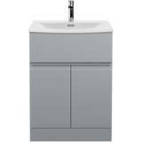 Hudson Reed Urban 600mm Freestanding Vanity Unit & Basin, 2 Doors, 1 Drawer Satin Grey URB203G