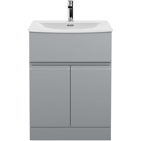 Hudson Reed Urban 600mm Freestanding Vanity Unit & Basin, 2 Doors, 1 Drawer Satin Grey URB203G