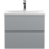 Hudson Reed Urban 600mm Wall Hung Vanity Unit & Basin, 2 Drawers Satin Grey URB204A