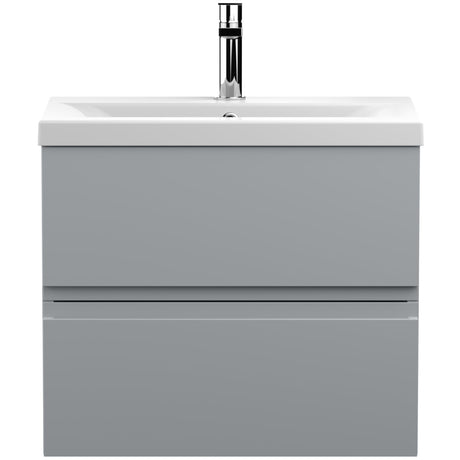Hudson Reed Urban 600mm Wall Hung Vanity Unit & Basin, 2 Drawers Satin Grey URB204A