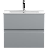 Hudson Reed Urban 600mm Wall Hung Vanity Unit & Basin, 2 Drawers Satin Grey URB204B