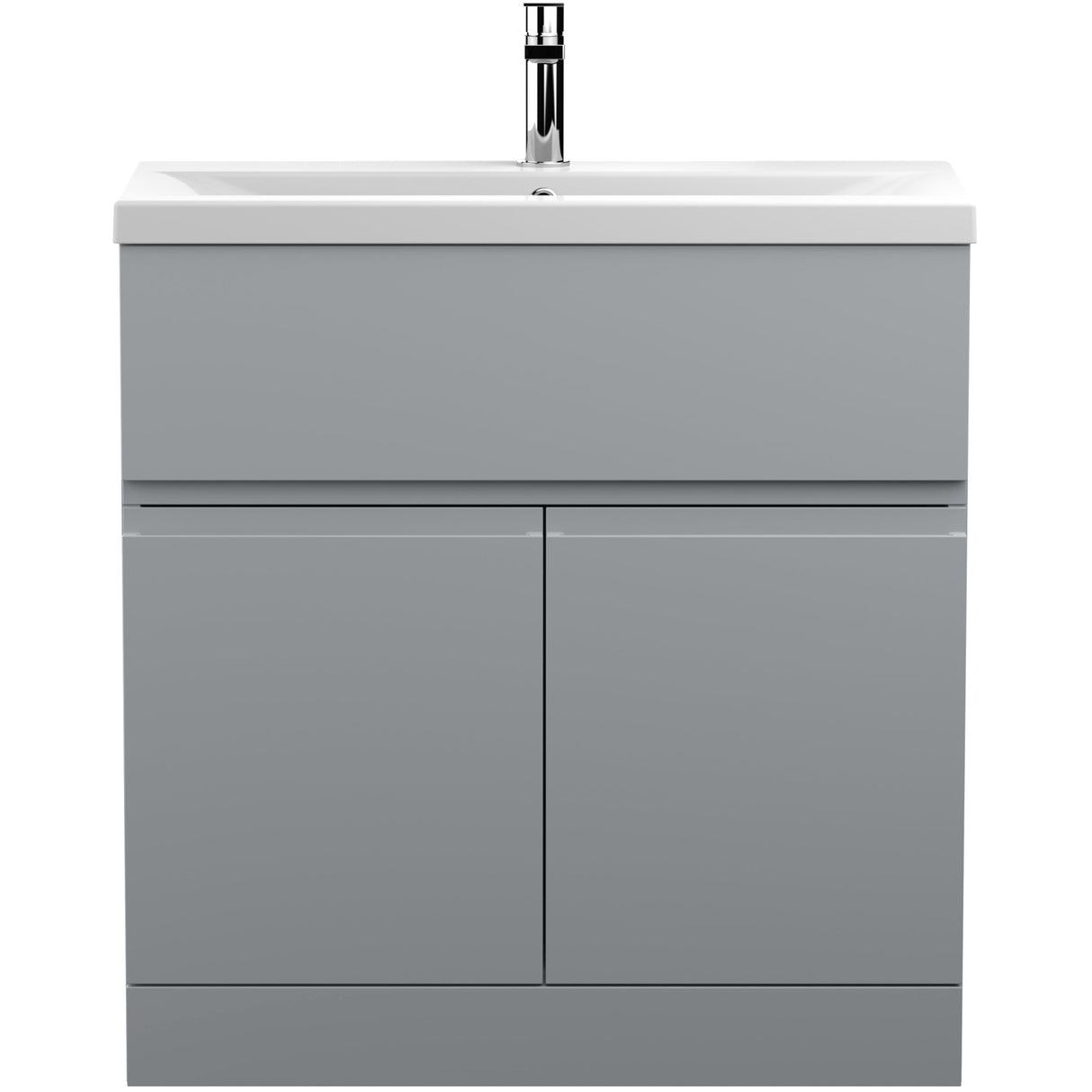Hudson Reed Urban 800mm Freestanding Vanity Unit & Basin, 2 Doors, 1 Drawer Satin Grey URB205A