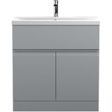 Hudson Reed Urban 800mm Freestanding Vanity Unit & Basin, 2 Doors, 1 Drawer Satin Grey URB205A
