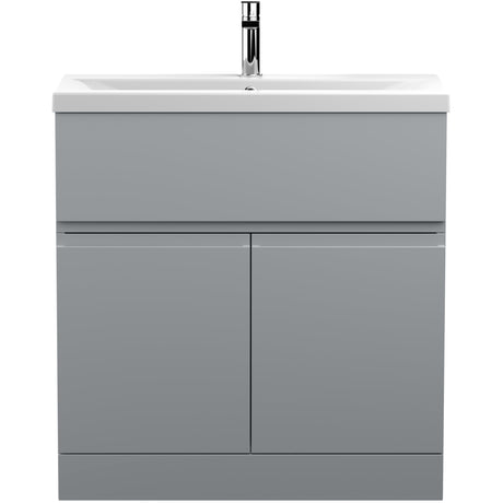 Hudson Reed Urban 800mm Freestanding Vanity Unit & Basin, 2 Doors, 1 Drawer Satin Grey URB205A