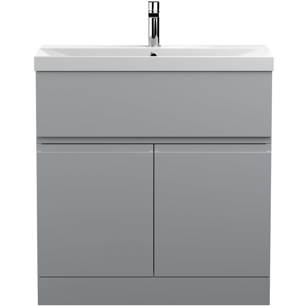 Hudson Reed Urban 800mm Freestanding Vanity Unit & Basin, 2 Doors, 1 Drawer Satin Grey URB205D