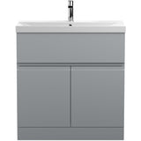 Hudson Reed Urban 800mm Freestanding Vanity Unit & Basin, 2 Doors, 1 Drawer Satin Grey URB205D