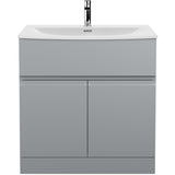Hudson Reed Urban 800mm Freestanding Vanity Unit & Basin, 2 Doors, 1 Drawer Satin Grey URB205G
