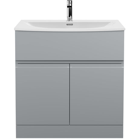 Hudson Reed Urban 800mm Freestanding Vanity Unit & Basin, 2 Doors, 1 Drawer Satin Grey URB205G