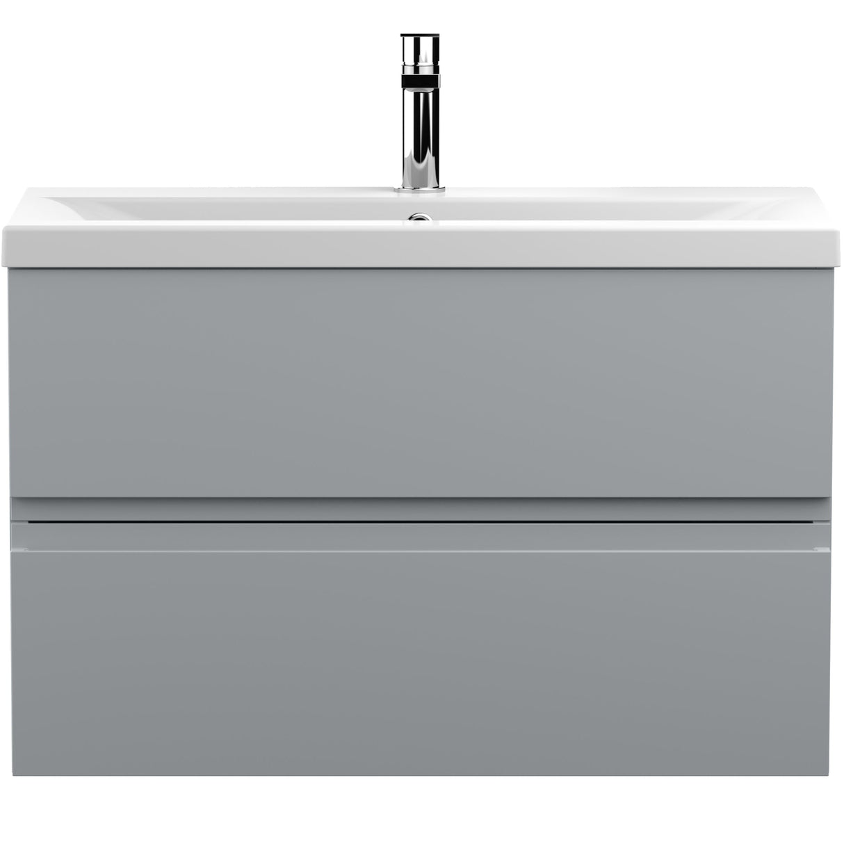 Hudson Reed Urban 800mm Wall Hung Vanity Unit & Basin, 2 Drawers Satin Grey URB206A