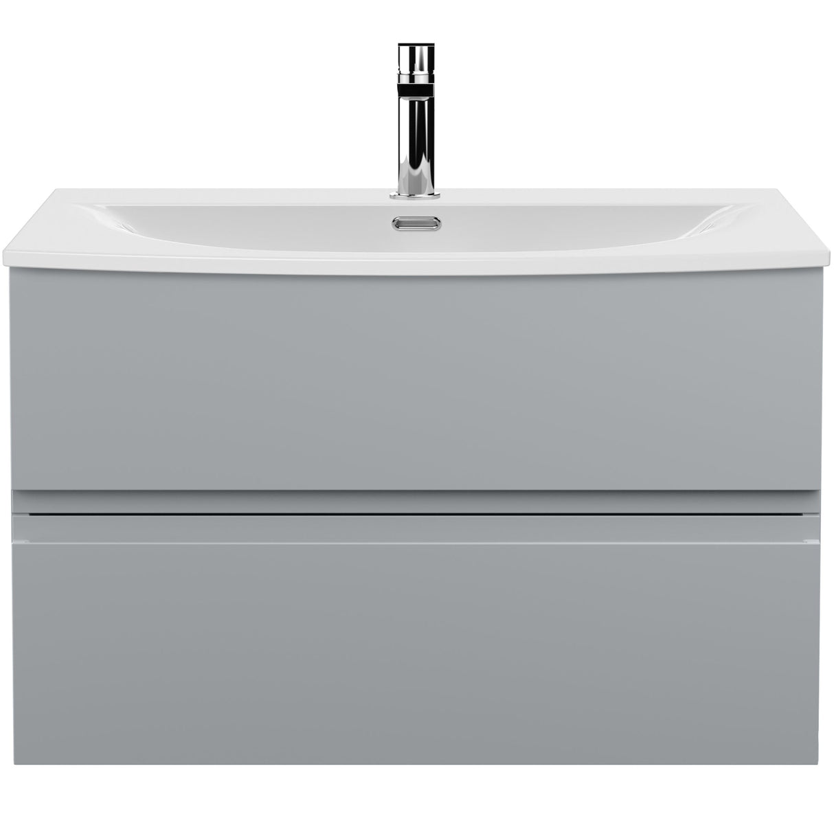 Hudson Reed Urban 800mm Wall Hung Vanity Unit & Basin, 2 Drawers Satin Grey URB206G