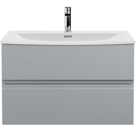 Hudson Reed Urban 800mm Wall Hung Vanity Unit & Basin, 2 Drawers Satin Grey URB206G