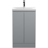 Hudson Reed Urban 500mm Freestanding Vanity Unit & Basin, 2 Doors Satin Grey URB207A