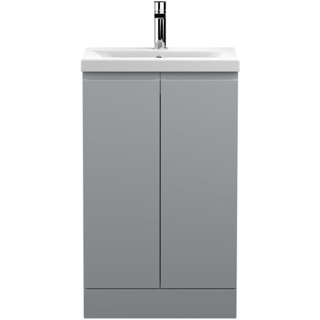 Hudson Reed Urban 500mm Freestanding Vanity Unit & Basin, 2 Doors Satin Grey URB207A