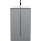Hudson Reed Urban 500mm Freestanding Vanity Unit & Basin, 2 Doors Satin Grey URB207B