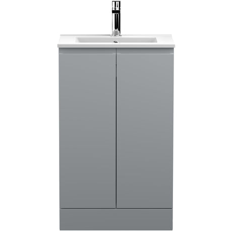 Hudson Reed Urban 500mm Freestanding Vanity Unit & Basin, 2 Doors Satin Grey URB207B