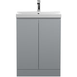 Hudson Reed Urban 600mm Freestanding Vanity Unit & Basin, 2 Doors Satin Grey URB208D