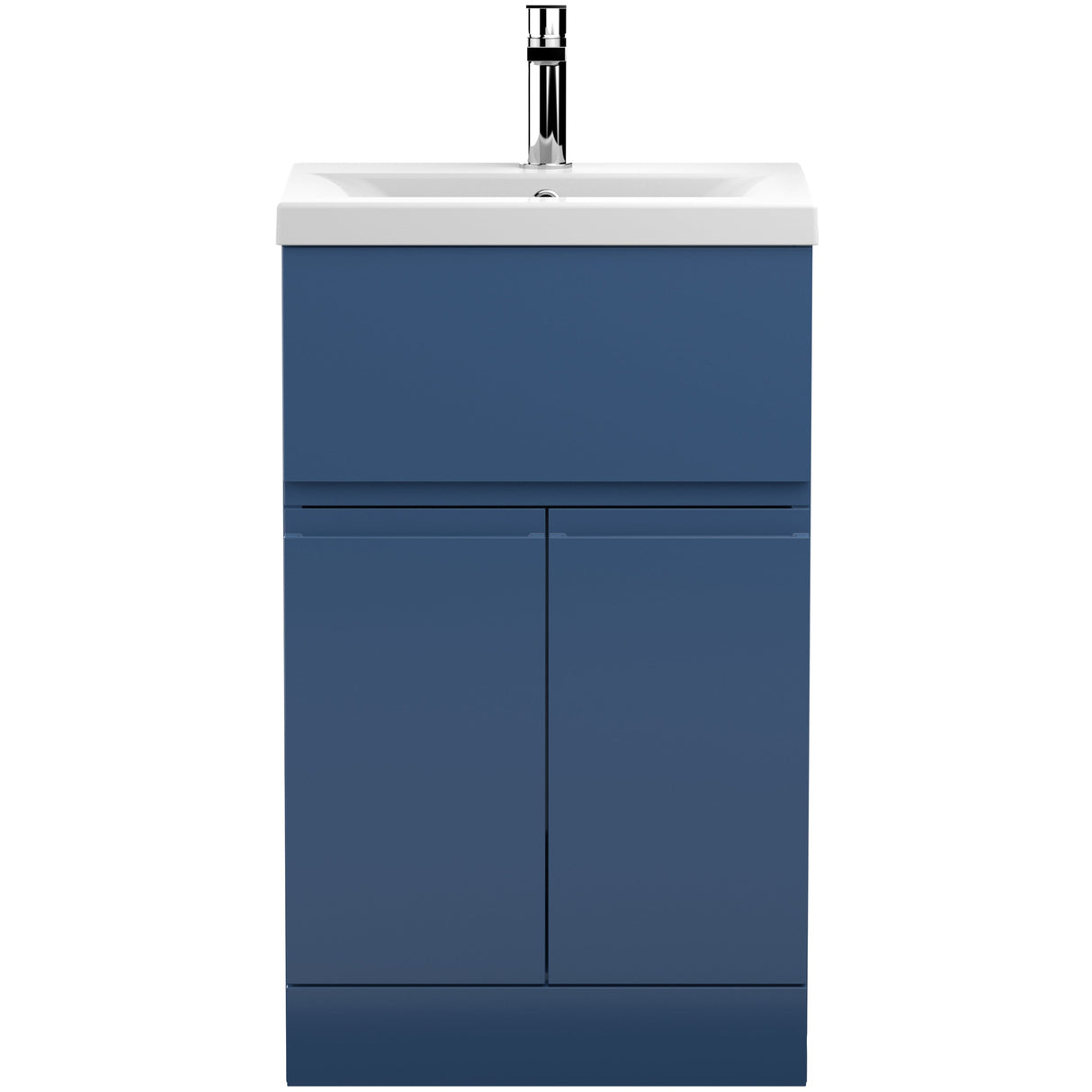 Hudson Reed Urban 500mm Freestanding Vanity Unit & Basin, 2 Doors, 1 Drawer Satin Blue URB301A
