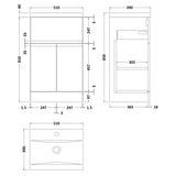 Hudson Reed Urban 500mm Freestanding Vanity Unit & Basin, 2 Doors, 1 Drawer Satin Blue URB301A LD
