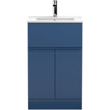 Hudson Reed Urban 500mm Freestanding Vanity Unit & Basin, 2 Doors, 1 Drawer Satin Blue URB301B