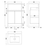 Hudson Reed Urban 500mm Freestanding Vanity Unit & Basin, 2 Doors, 1 Drawer Satin Blue URB301B LD