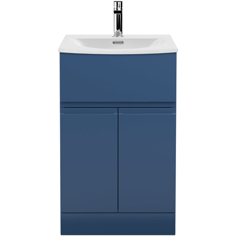 Hudson Reed Urban 500mm Freestanding Vanity Unit & Basin, 2 Doors, 1 Drawer Satin Blue URB301G