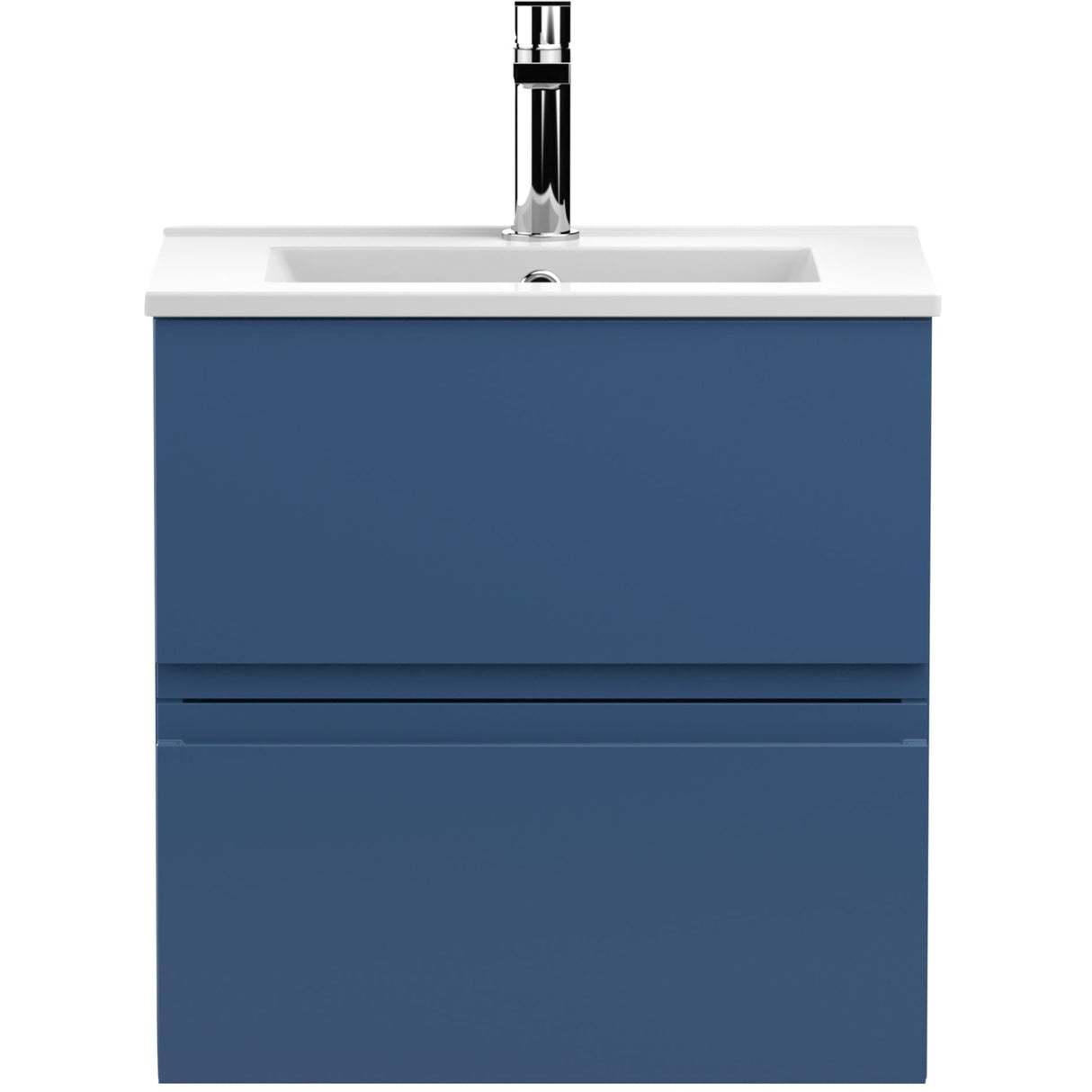 Hudson Reed Urban 500mm Wall Hung Vanity Unit & Basin, 2 Drawers Satin Blue URB302B