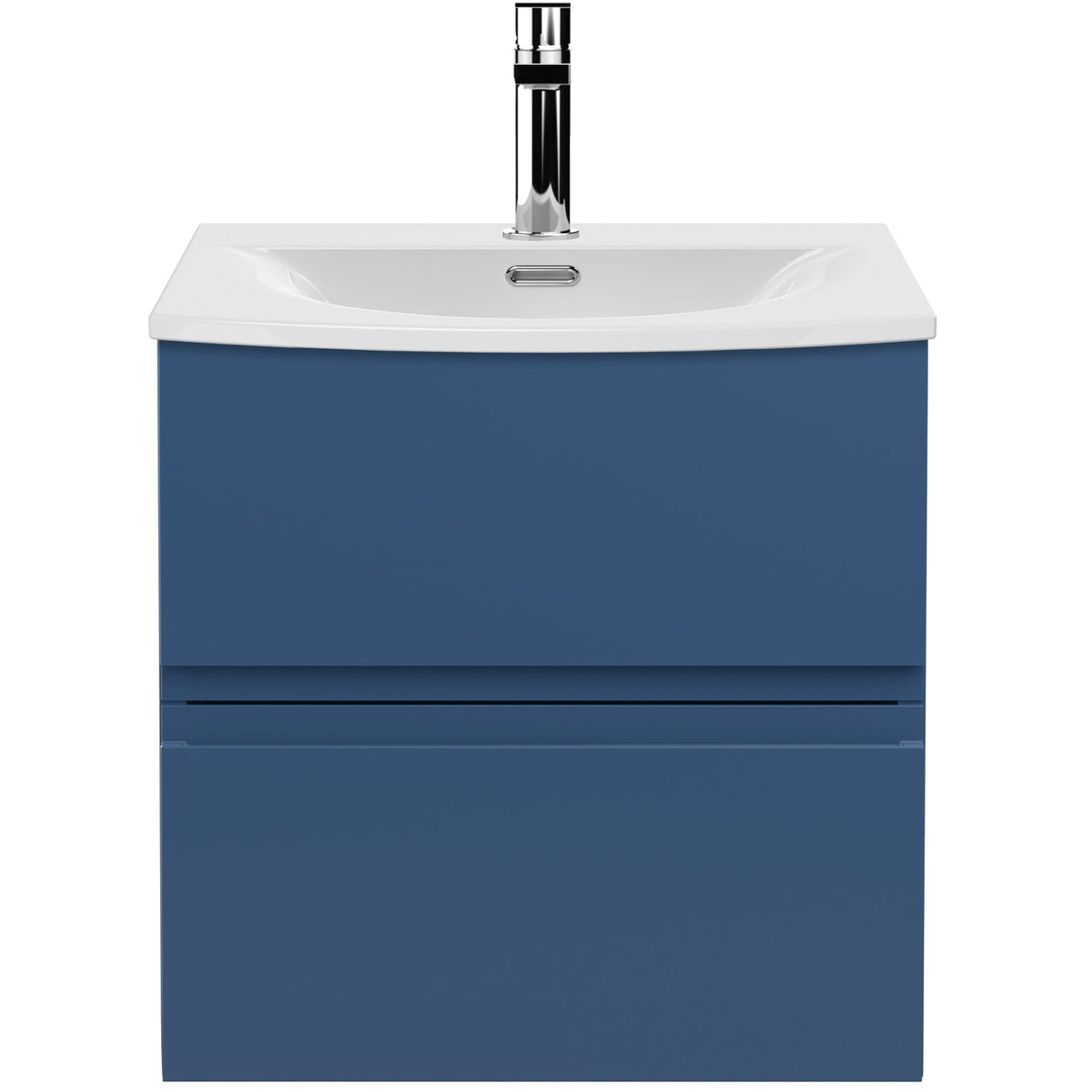 Hudson Reed Urban 500mm Wall Hung Vanity Unit & Basin, 2 Drawers Satin Blue URB302G