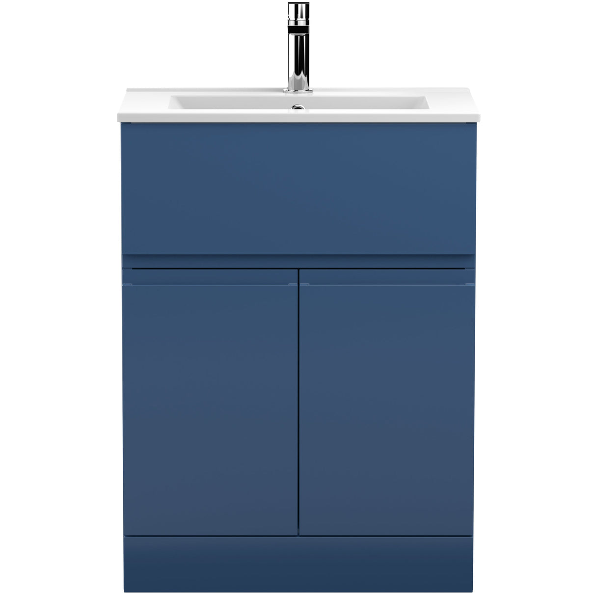 Hudson Reed Urban 600mm Freestanding Vanity Unit & Basin, 2 Doors, 1 Drawer Satin Blue URB303B
