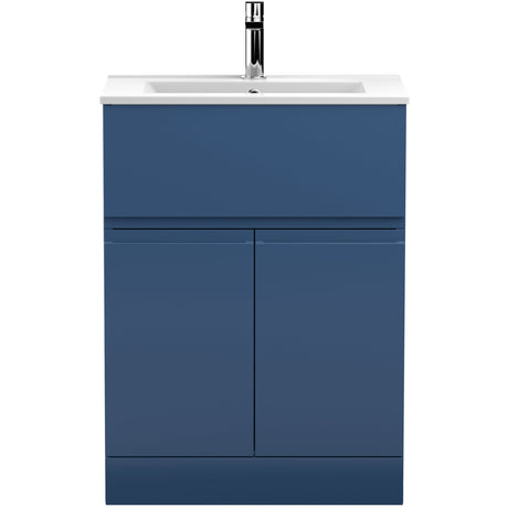 Hudson Reed Urban 600mm Freestanding Vanity Unit & Basin, 2 Doors, 1 Drawer Satin Blue URB303B