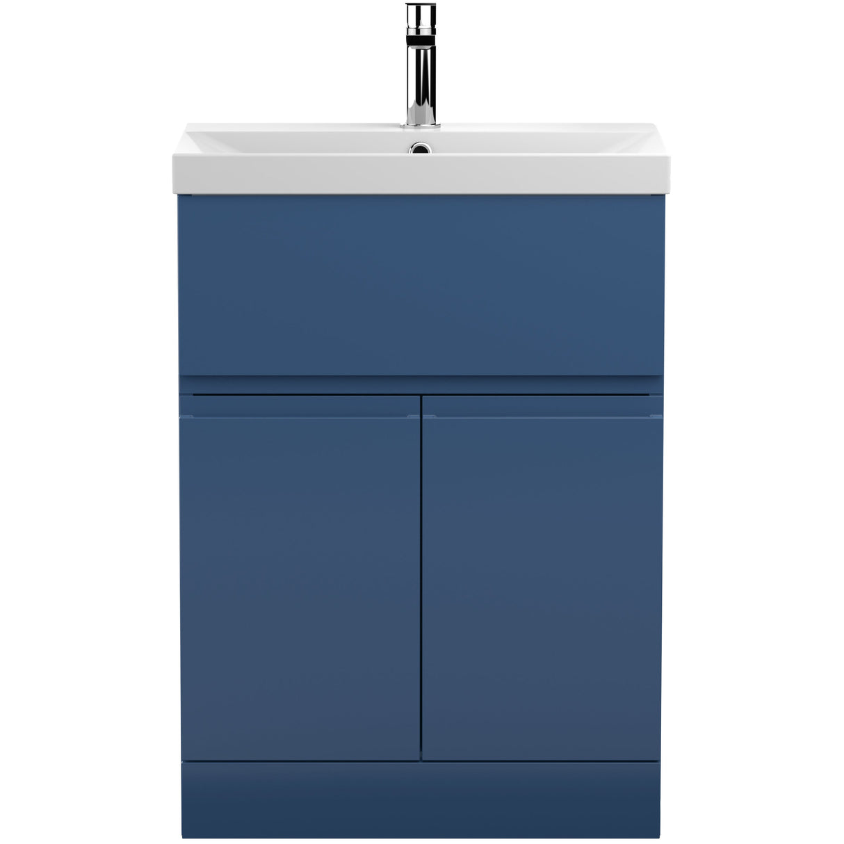 Hudson Reed Urban 600mm Freestanding Vanity Unit & Basin, 2 Doors, 1 Drawer Satin Blue URB303D