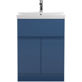 Hudson Reed Urban 600mm Freestanding Vanity Unit & Basin, 2 Doors, 1 Drawer Satin Blue URB303D
