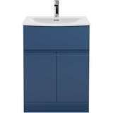 Hudson Reed Urban 600mm Freestanding Vanity Unit & Basin, 2 Doors, 1 Drawer Satin Blue URB303G