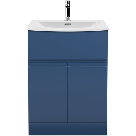 Hudson Reed Urban 600mm Freestanding Vanity Unit & Basin, 2 Doors, 1 Drawer Satin Blue URB303G
