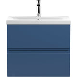 Hudson Reed Urban 600mm Wall Hung Vanity Unit & Basin, 2 Drawers Satin Blue URB304A