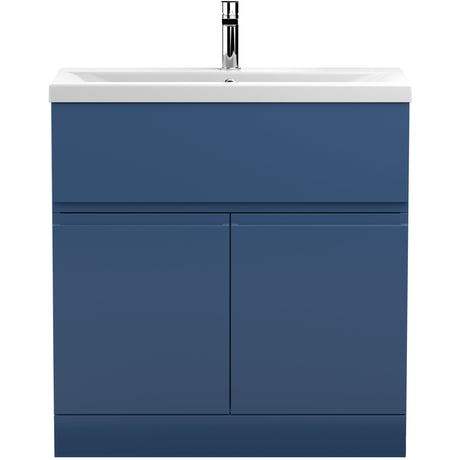 Hudson Reed Urban 800mm Freestanding Vanity Unit & Basin, 2 Doors, 1 Drawer Satin Blue URB305A