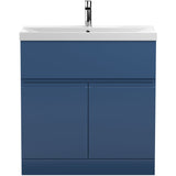 Hudson Reed Urban 800mm Freestanding Vanity Unit & Basin, 2 Doors, 1 Drawer Satin Blue URB305D