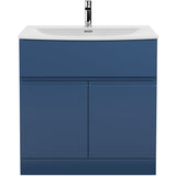 Hudson Reed Urban 800mm Freestanding Vanity Unit & Basin, 2 Doors, 1 Drawer Satin Blue URB305G