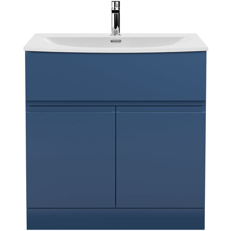 Hudson Reed Urban 800mm Freestanding Vanity Unit & Basin, 2 Doors, 1 Drawer Satin Blue URB305G