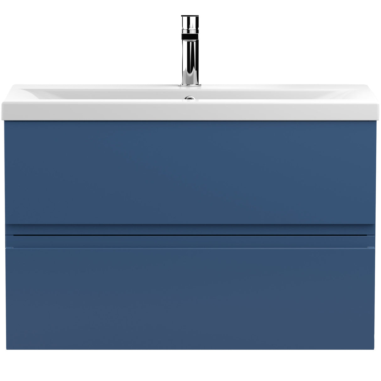 Hudson Reed Urban 800mm Wall Hung Vanity Unit & Basin, 2 Drawers Satin Blue URB306A