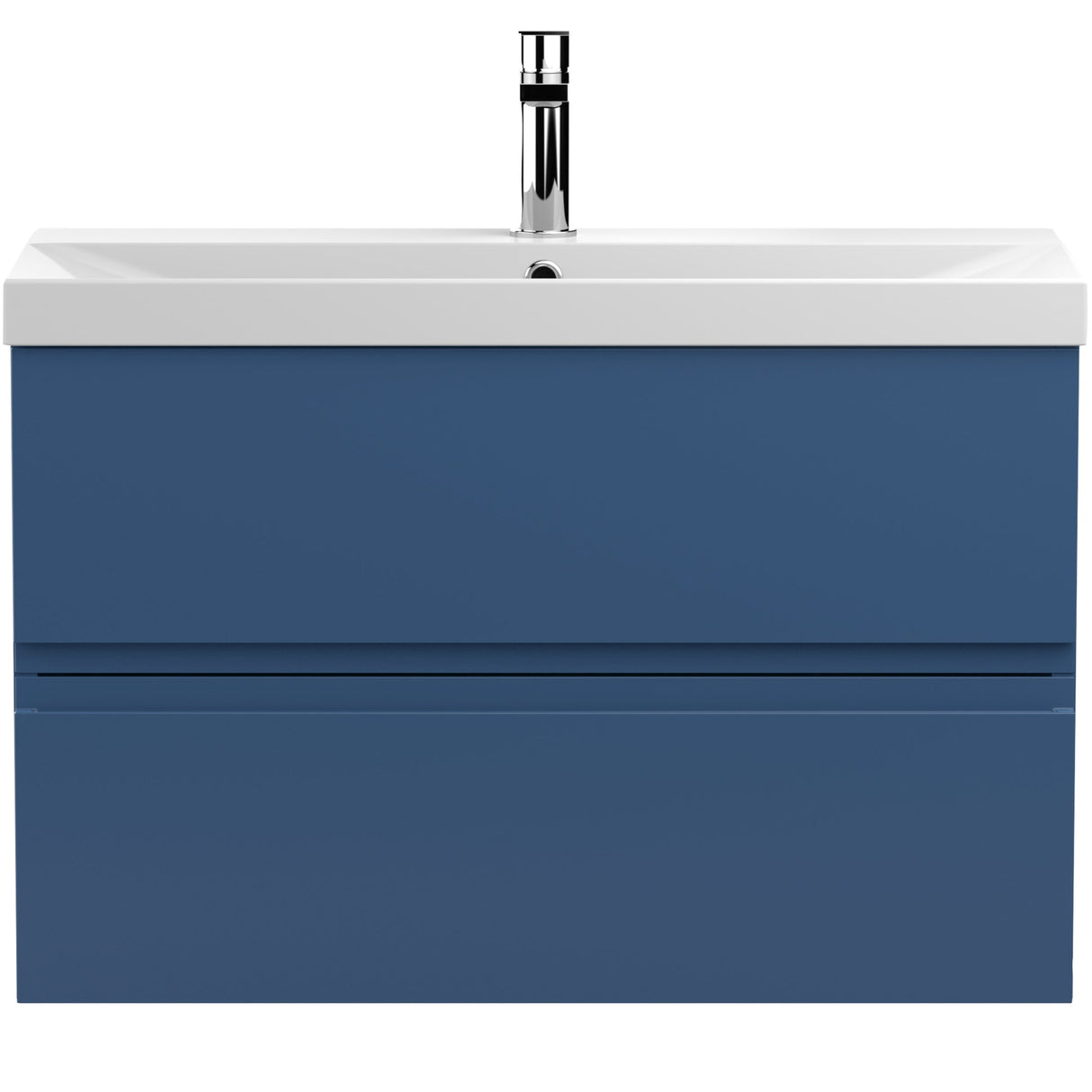 Hudson Reed Urban 800mm Wall Hung Vanity Unit & Basin, 2 Drawers Satin Blue URB306D