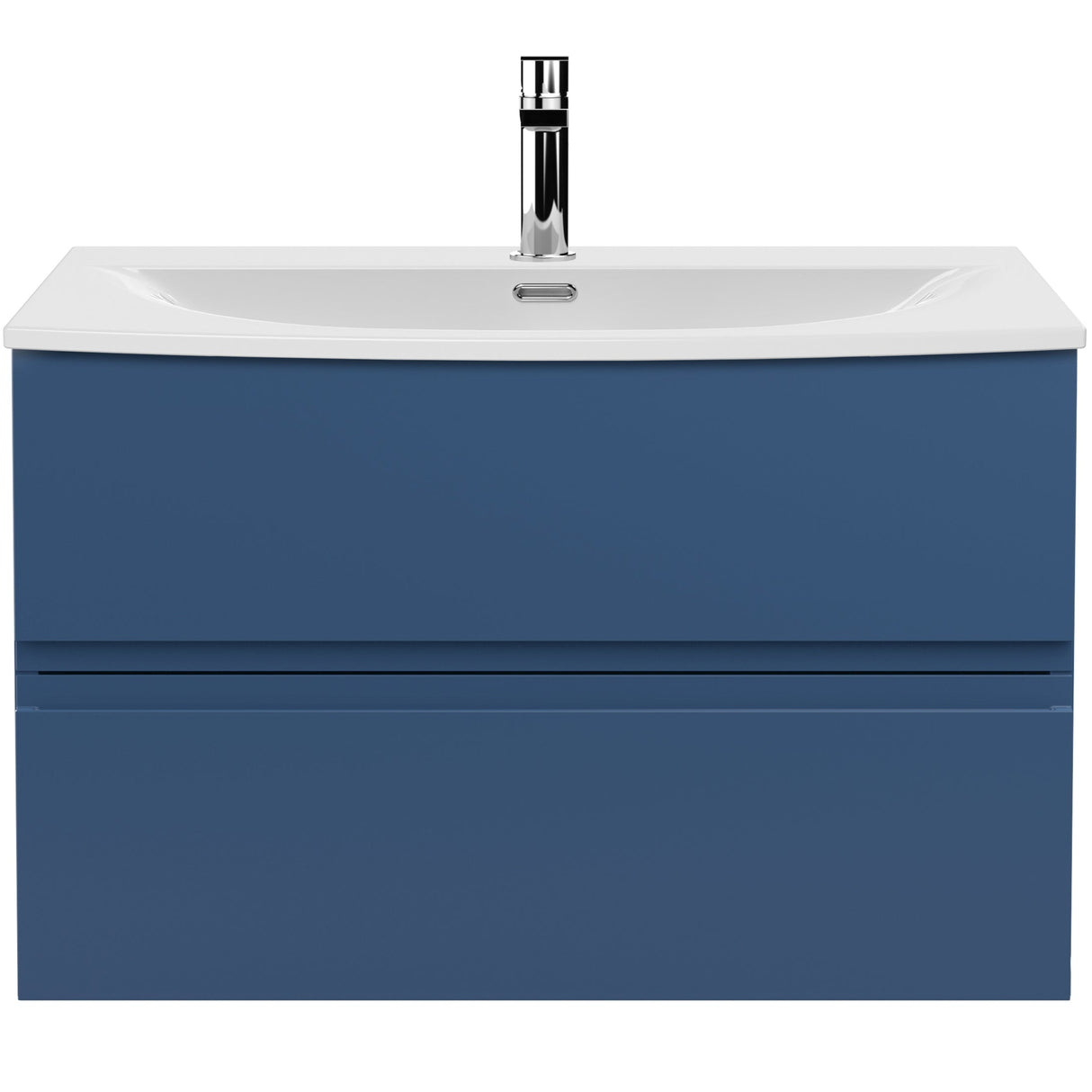 Hudson Reed Urban 800mm Wall Hung Vanity Unit & Basin, 2 Drawers Satin Blue URB306G